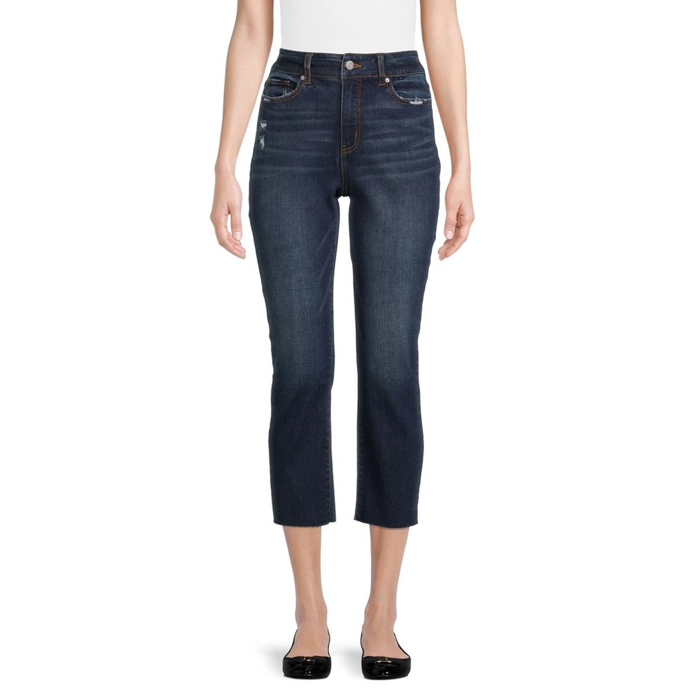 🆕 Time and Tru Women's High Rise Straight Leg Crop Jeans Size: 18